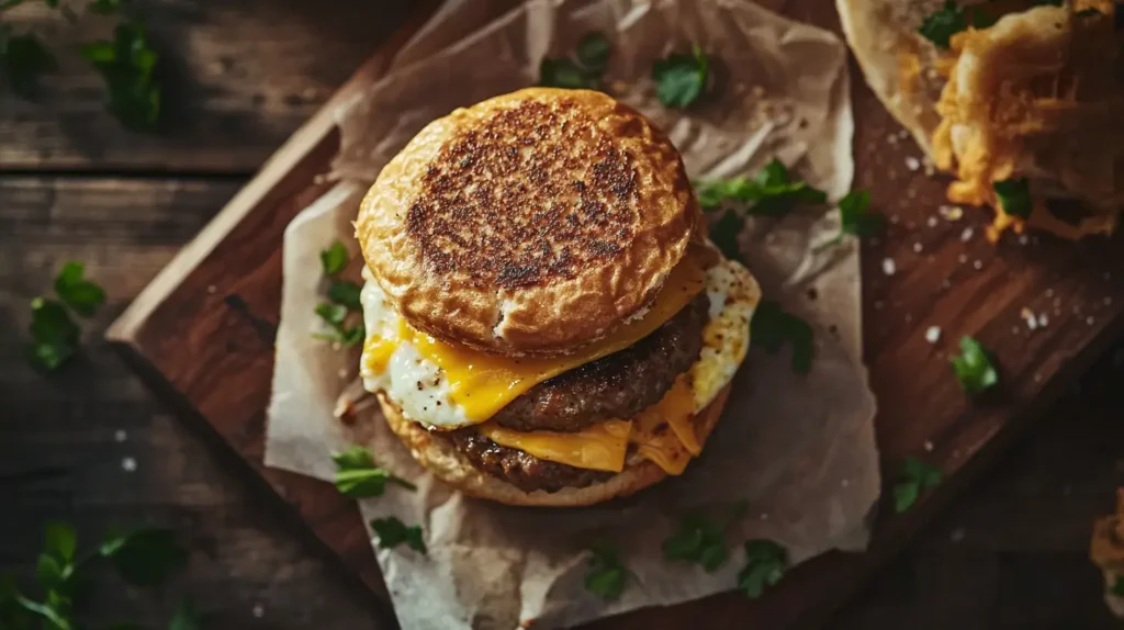 sausage egg and cheese McMuffin.