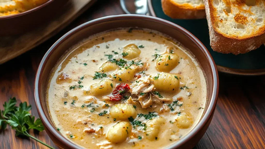 Marry Me Chicken Soup with Gnocchi.