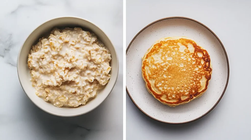 Nutritional differences between oatmeal and pancakes.
