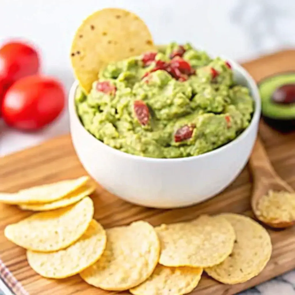 4 Ingredient Guacamole served