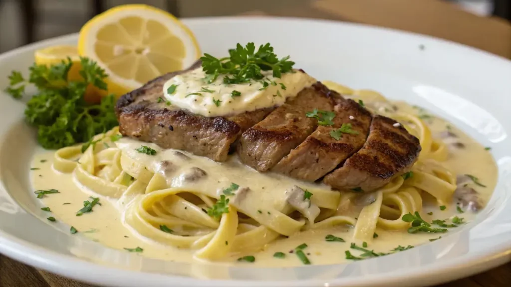 Do steak and pasta go together – Creamy steak fettuccine.