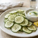 Healthy homemade cucumber chips served as a crunchy snack