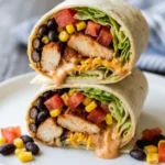 Delicious Southwest Chicken Wrap with fresh ingredients and spices