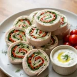 Turkey Pinwheels with Mediterranean-inspired cream cheese spread