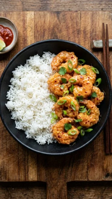 Delicious homemade Bang Bang Shrimp dish served on a plate