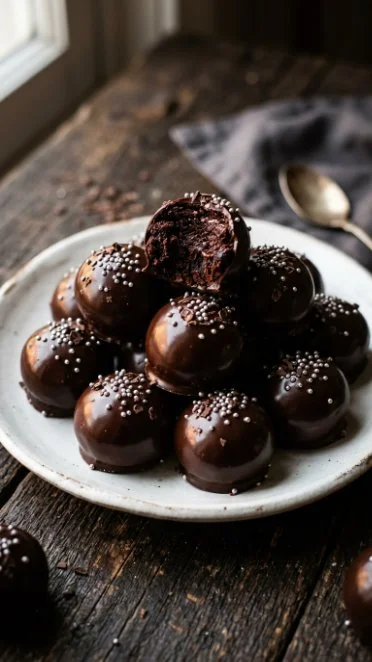 Homemade Brownie Protein Bites served on a plate, rich in flavor and nutrition