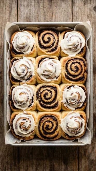 Delicious Cookies and Cream Rolls with chocolate cookie crunch