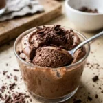 Delicious Cottage Cheese Chocolate Mousse served in a bowl