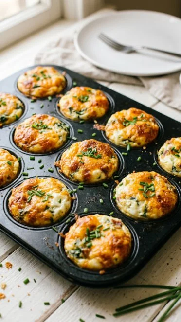 Delicious cottage cheese egg bites served on a plate for breakfast