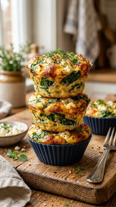 Spinach and feta egg muffins for a healthy breakfast option