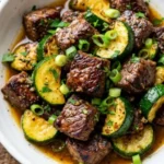 Savory garlic butter steak bites served in a skillet