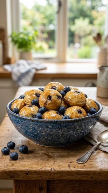 Lemon Blueberry Cottage Cheese Protein Bites for a healthy snack
