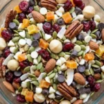 Low carb keto trail mix with nuts and seeds for healthy snacking