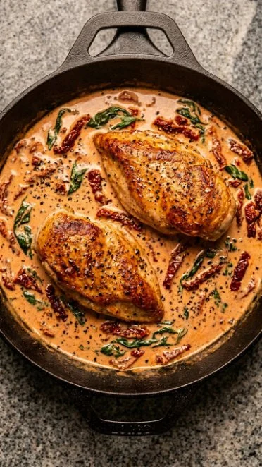 A delicious plate of Marry Me Chicken garnished with herbs and served with pasta.