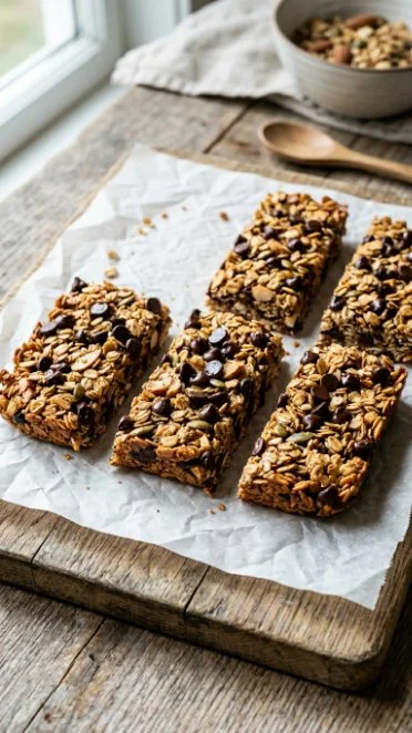 No-bake apple cinnamon granola bars recipe for healthy snack options
