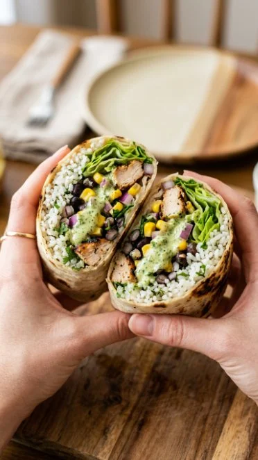 Cilantro Lime Chicken Burritos with fresh ingredients and a zesty flavor.