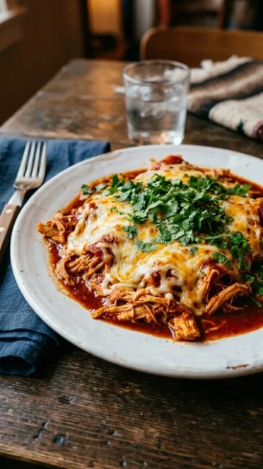 High Protein Chicken Cottage Cheese Enchilada Bowl with vibrant toppings
