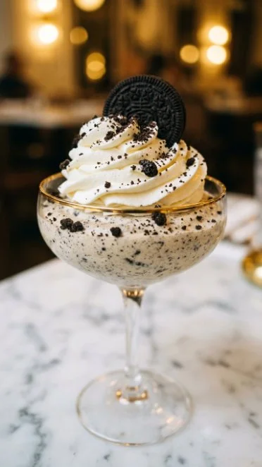Delicious High-Protein Oreo Protein Fluff dessert in a bowl