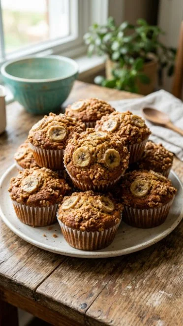 Irresistible brown sugar banana muffins fresh out of the oven