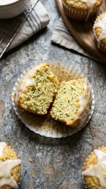 Delicious Lemon Zucchini Muffins baked with fresh ingredients