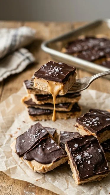 Peanut Butter Chocolate Greek Yogurt Bark with toppings