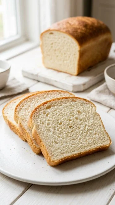 Homemade sandwich bread freshly baked and ready for delicious sandwiches.