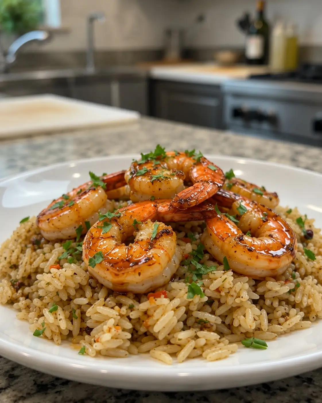 Cajun Garlic Butter Shrimp & Rice (1)