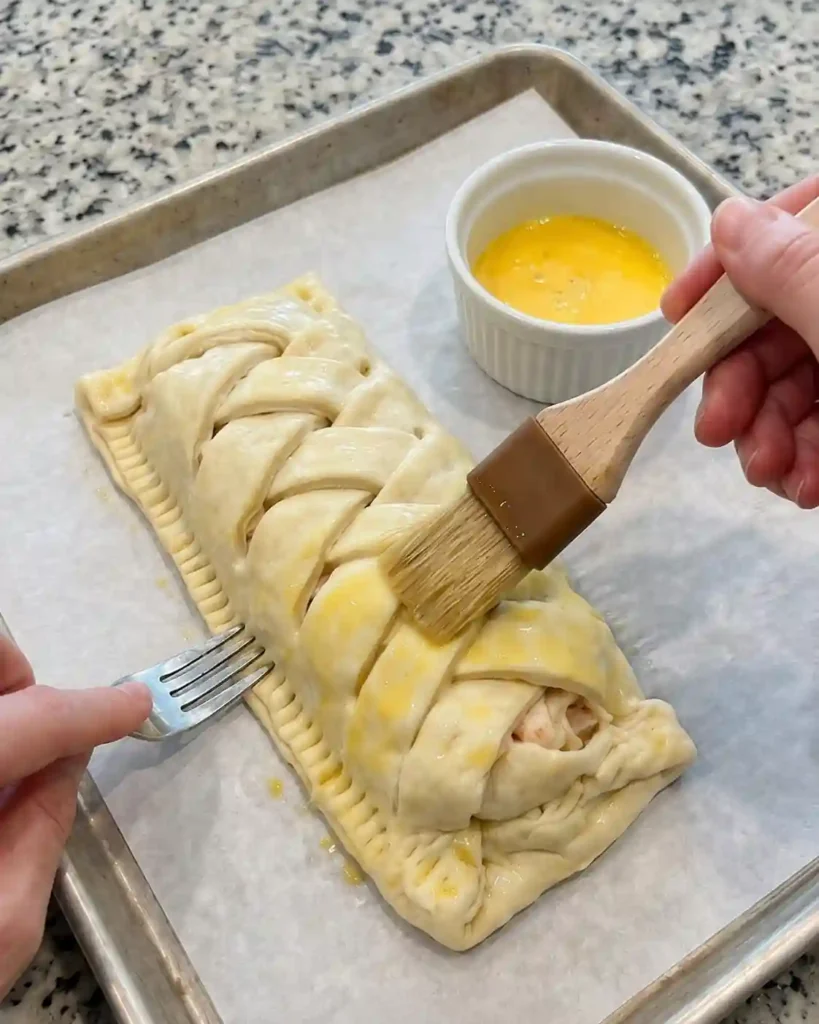 Creamy Seafood Puff Pastry Roll- prep to bake