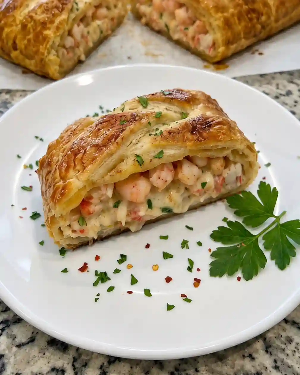 Creamy Seafood Puff Pastry Roll- final presentation