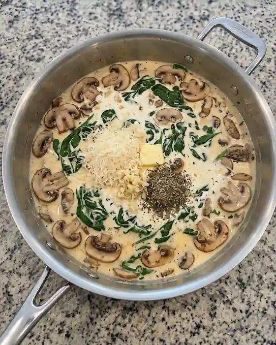 Creamy Garlic Mushroom Salmon Skillet- prep