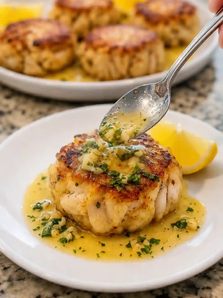 Golden Garlic Butter Lump Crab Cakes