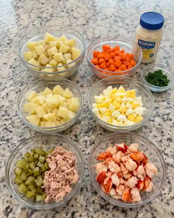 Garlic Lobster Potato Salad-ingredients