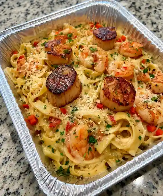 Creamy Cajun Shrimp & Scallop Alfredo