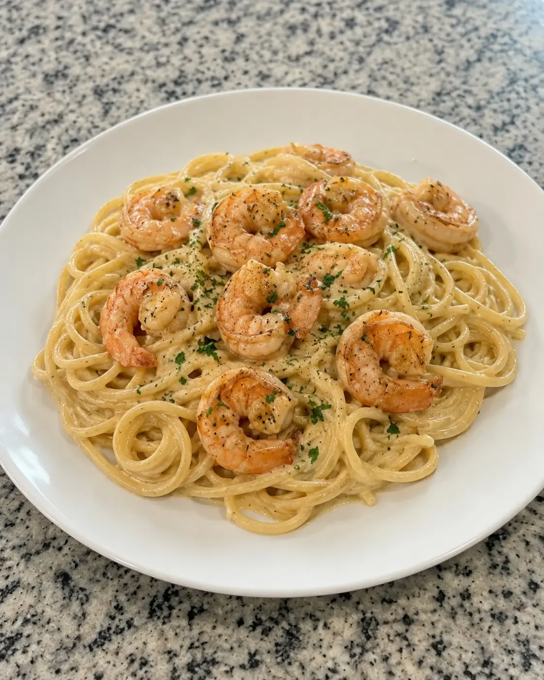 Creamy Garlic Parmesan Shrimp Pasta