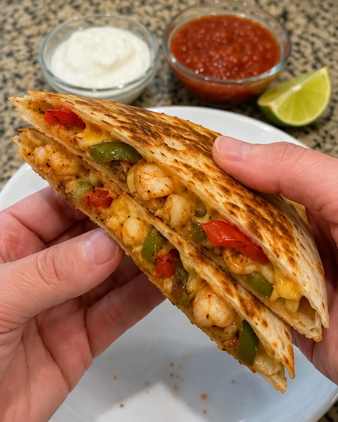 Shrimp Fajita Quesadillas