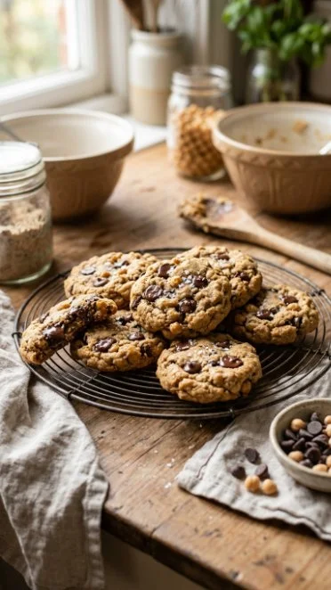 Delicious Chickpea Chocolate Chip Cookies on a plate, packed with flavor and nutrition.