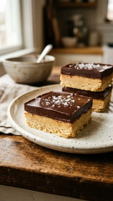 Chocolate chip cookie dough protein bar on a wooden table