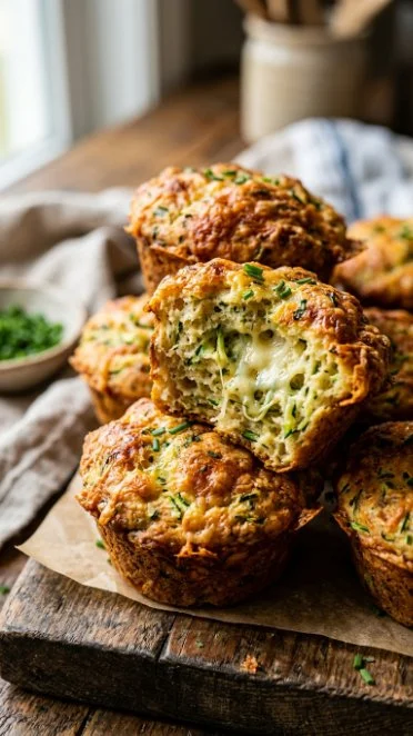 Crispy Parmesan zucchini potato muffins fresh out of the oven