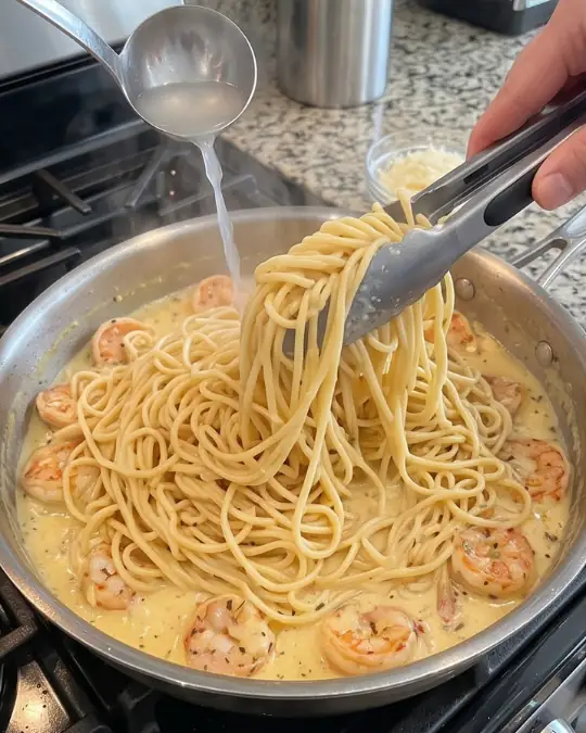 Creamy Garlic Butter Shrimp Spaghetti-01