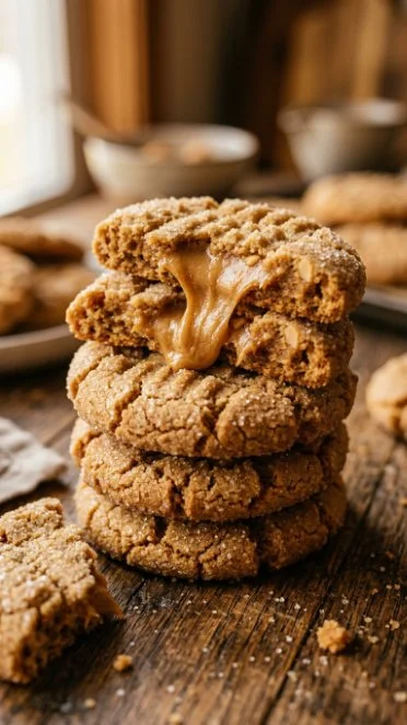 Freshly baked Peanut Butter Banana Cookies with a golden brown color and a delightful texture.
