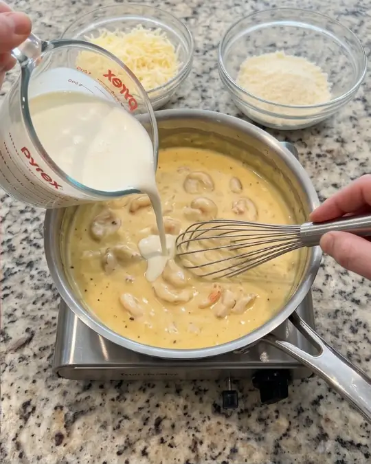 Handheld Creamy Shrimp Alfredo Rolls-cheesy