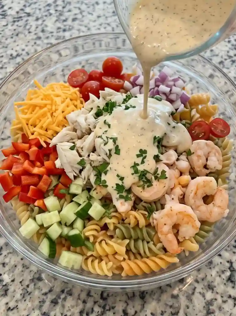 Creamy Shrimp & Crab Pasta Salad-mix