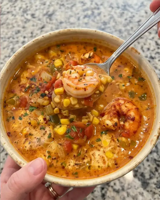 Spicy Cajun Shrimp & Corn Chowder