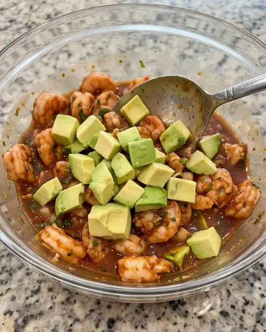 Spicy Shrimp and Avocado Cocktail Cups-add avocado