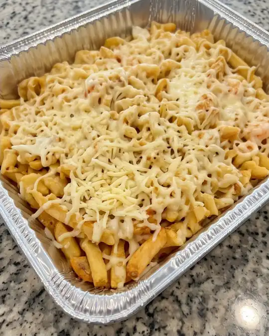 Surf & Turf Cheesy Loaded Fries-in foil tray