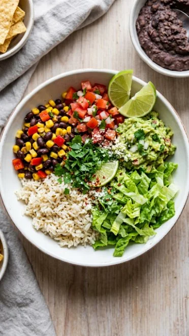 Delicious Vegan Burrito Bowl with fresh ingredients and vibrant colors