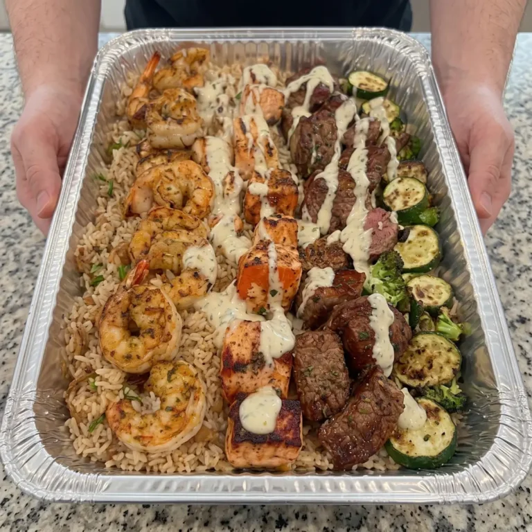 Grilled Surf & Turf Rice Platter