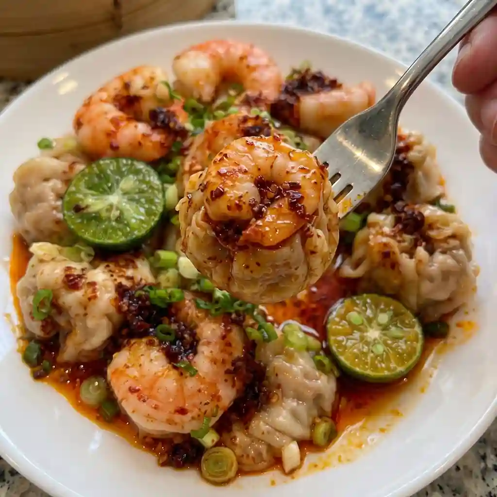 Spicy Chili Garlic Shrimp Siomai