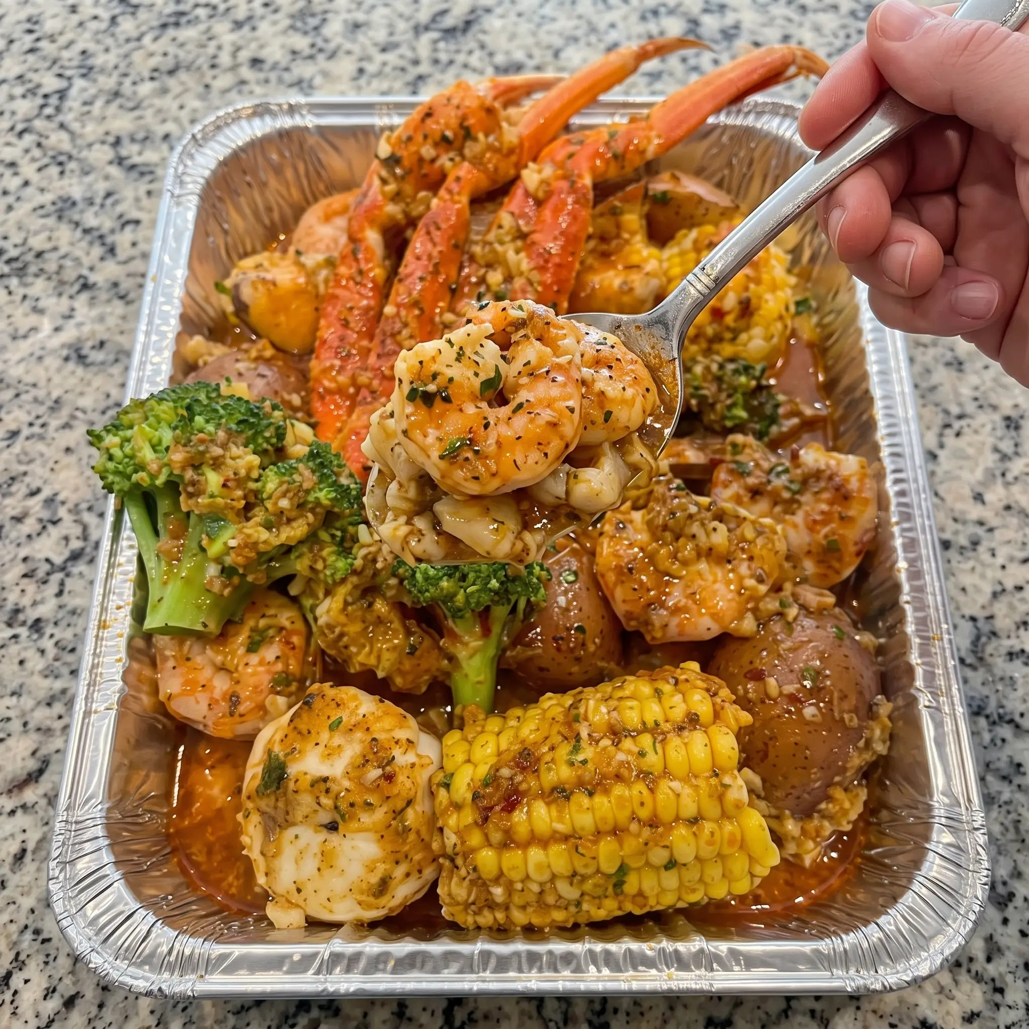 Shrimp and Crab Boil with Broccoli