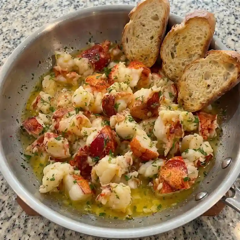 Garlic Butter Lobster Bites with Fresh Dill